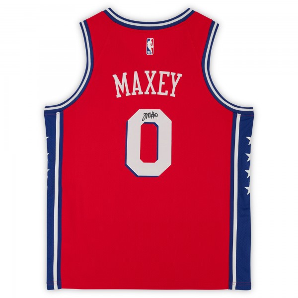 Autographed Philadelphia 76ers Tyrese Maxey Fanatics Authentic Jordan Brand 2020-21 Red Statement Jersey