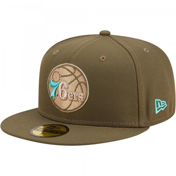 Бейсболка Philadelphia 76ers New Era Army 59FIFTY - Olive
