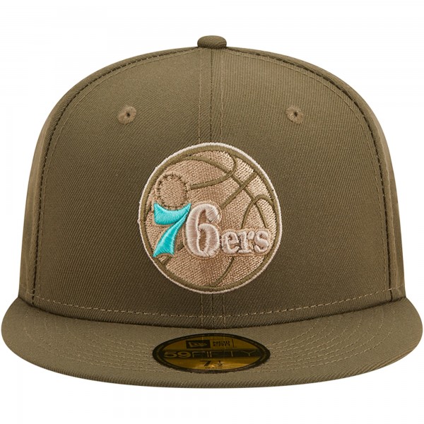 Бейсболка Philadelphia 76ers New Era Army 59FIFTY - Olive