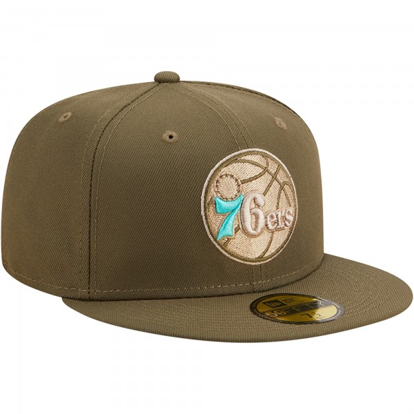 Бейсболка Philadelphia 76ers New Era Army 59FIFTY - Olive