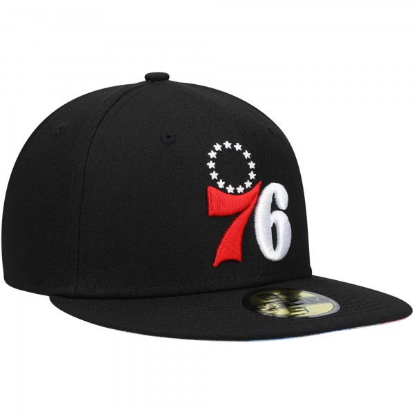 Бейсболка Philadelphia 76ers New Era Team Wordmark 59FIFTY - Black
