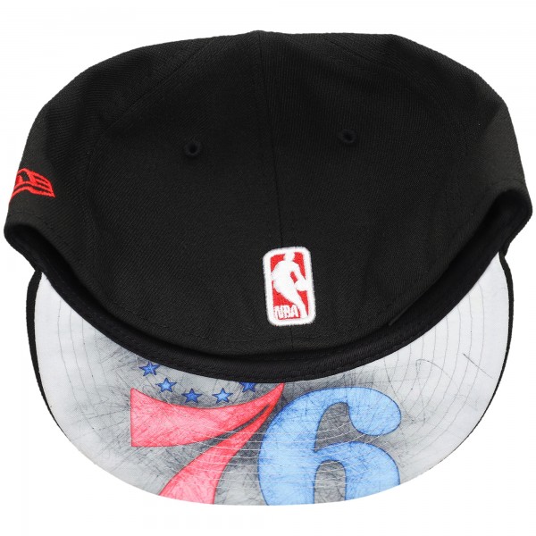 Бейсболка Philadelphia 76ers New Era Team Wordmark 59FIFTY - Black