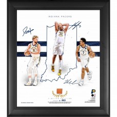 Indiana Pacers Authentic Facsimile Signatures 15 x 17 2020-21 Franchise Foundations Collage with a Piece of Game-Used Basketball - Limited Edition of 463