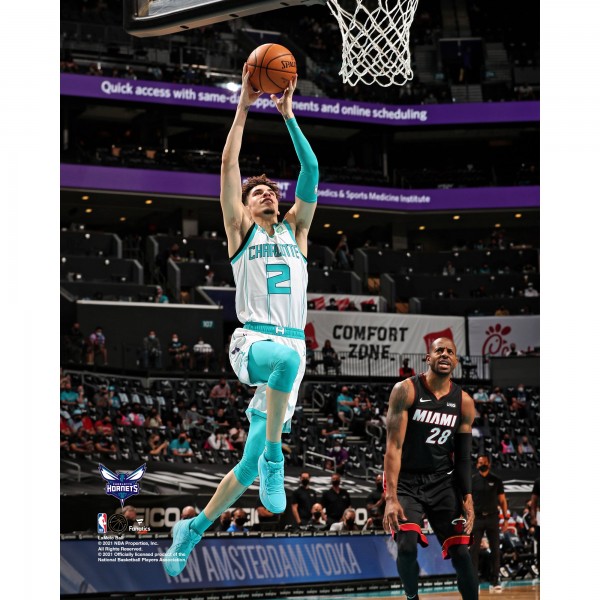 Unsigned Charlotte Hornets LaMelo Ball Fanatics Authentic Dunk vs. Miami Heat Photograph