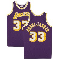Игровая джерси Autographed Los Angeles Lakers Kareem Abdul-Jabbar Fanatics Authentic Mitchell & Ness Purple 1983-84 Swingman
