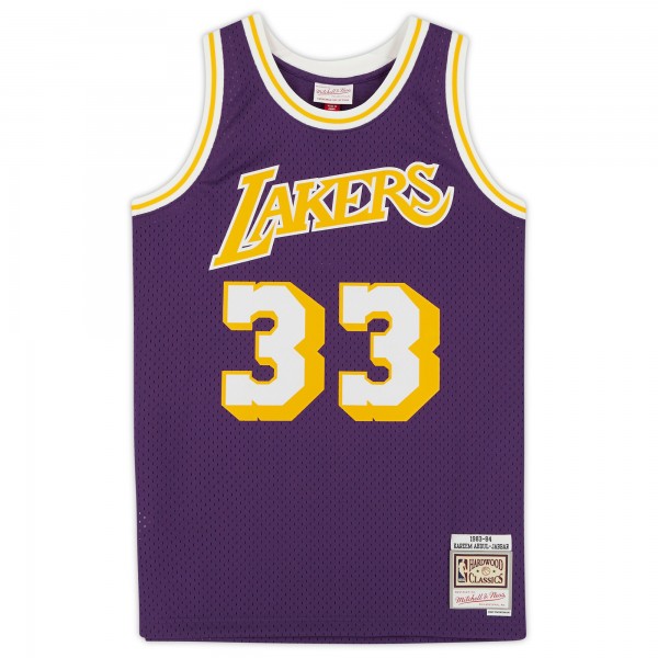 Игровая джерси Autographed Los Angeles Lakers Kareem Abdul-Jabbar Fanatics Authentic Mitchell & Ness Purple 1983-84 Swingman