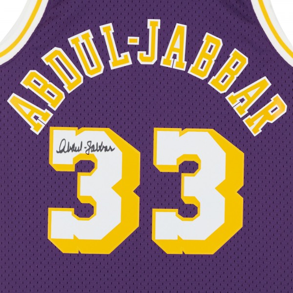 Игровая джерси Autographed Los Angeles Lakers Kareem Abdul-Jabbar Fanatics Authentic Mitchell & Ness Purple 1983-84 Swingman