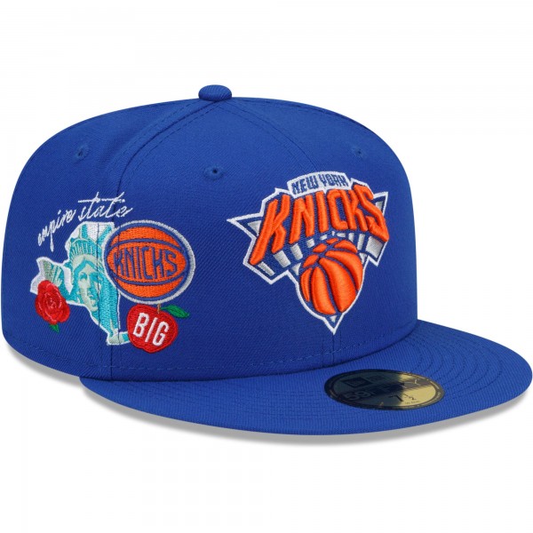 Бейсболка New York Knicks New Era City Cluster 59FIFTY - Blue - официальный мерч NBA