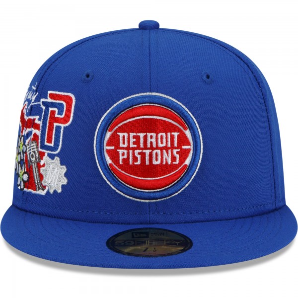 Бейсболка Detroit Pistons New Era City Cluster 59FIFTY - Blue - официальный мерч NBA