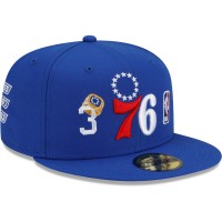 Бейсболка Philadelphia 76ers New Era 3x World Champions Count the Rings 59FIFTY - Royal