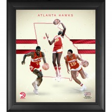 Atlanta Hawks Doc Rivers, Dominique Wilkins & Tree Rollins Fanatics Authentic Framed 15 x 17 1980s Hardwood Classics Franchise Foundations Collage