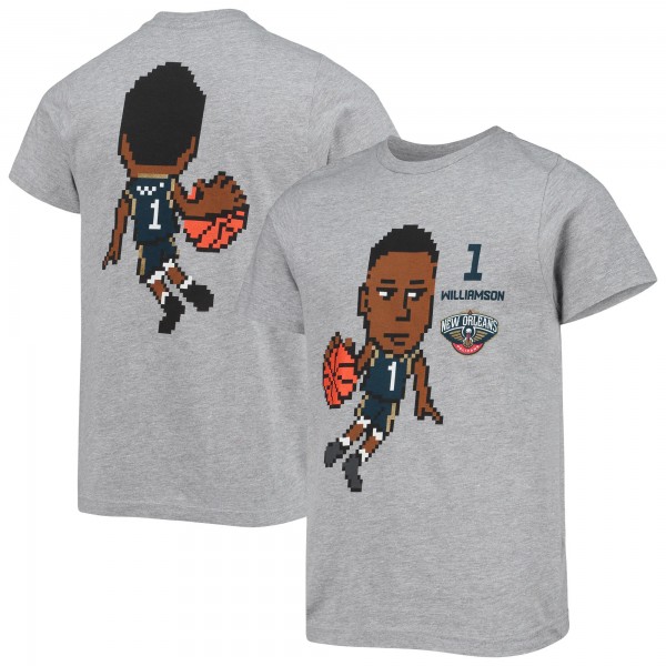 Детская футболка Zion Williamson New Orleans Pelicans Pixel - Heathered Gray