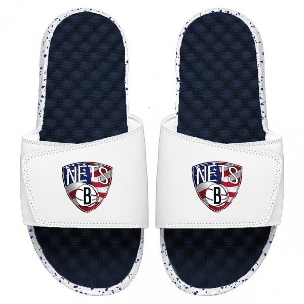Brooklyn Nets ISlide Navy/White Americana Slide Sandals