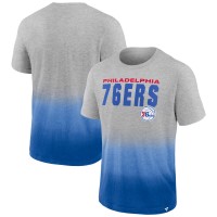 Футболка Philadelphia 76ers Board Crasher Dip-Dye - Heathered Gray/Royal
