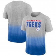 Футболка Philadelphia 76ers Board Crasher Dip-Dye - Heathered Gray/Royal