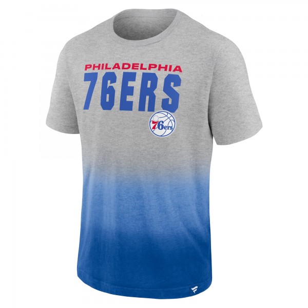 Футболка Philadelphia 76ers Board Crasher Dip-Dye - Heathered Gray/Royal
