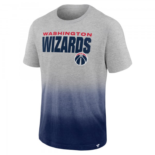 Washington Wizards Fanatics Heathered Gray/Navy Board Crasher Dip-Dye T-Shirt