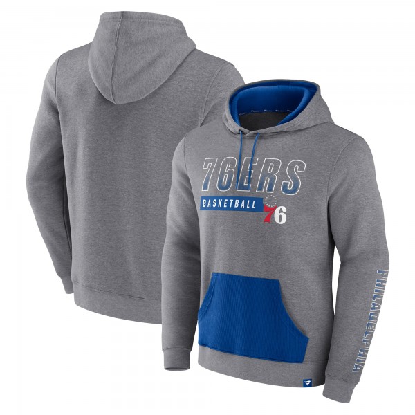 Толстовка Philadelphia 76ers Off The Bench Color Block - Heathered Gray