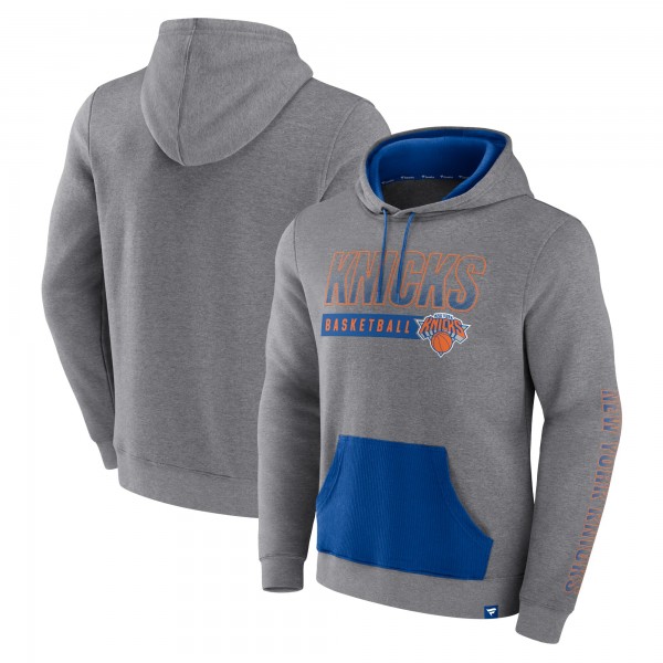 Толстовка New York Knicks Off The Bench Color Block - Heathered Gray