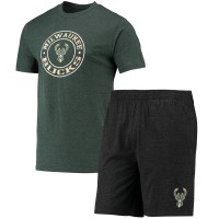 Комплект для сна Milwaukee Bucks Concepts Sport - Black/Hunter Green