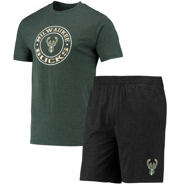 Комплект для сна Milwaukee Bucks Concepts Sport - Black/Hunter Green