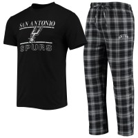 Футболка и штаны San Antonio Spurs Concepts Sport Lodge - Black/Gray