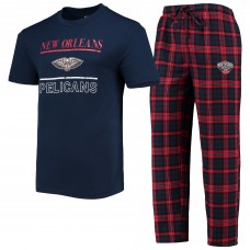 Футболка и штаны New Orleans Pelicans Concepts Sport Lodge - Navy/Red