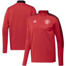 Кофта на короткой молнии Manchester United adidas Track AEROREADY - Red