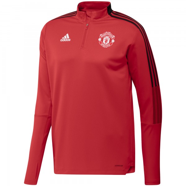 Кофта на короткой молнии Manchester United adidas Track AEROREADY - Red
