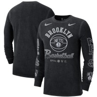 Футболка с длинным рукавом Brooklyn Nets Nike Courtside Retro Elevated - Black