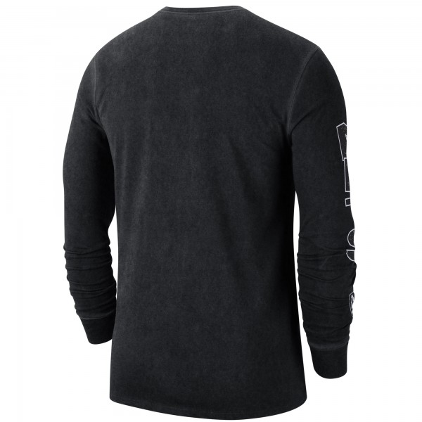 Футболка с длинным рукавом Brooklyn Nets Nike Courtside Retro Elevated - Black