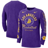 Футболка с длинным рукавом Los Angeles Lakers Nike Courtside Retro Elevated - Purple