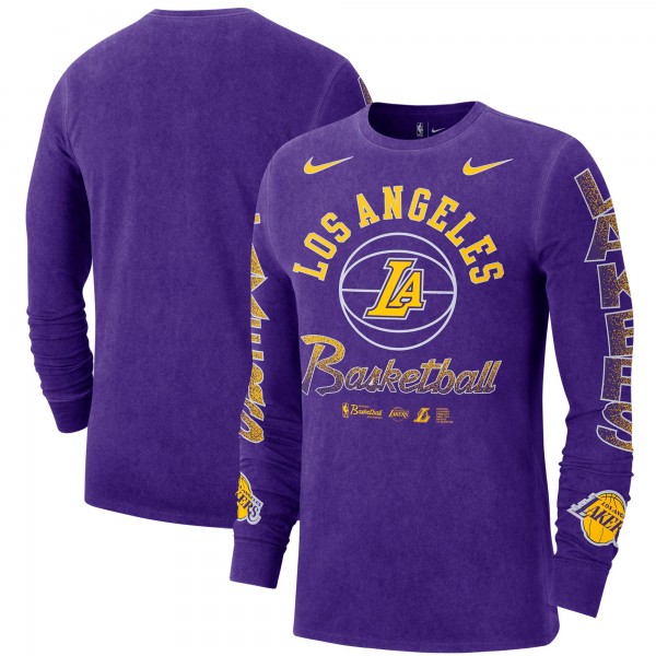Футболка с длинным рукавом Los Angeles Lakers Nike Courtside Retro Elevated - Purple