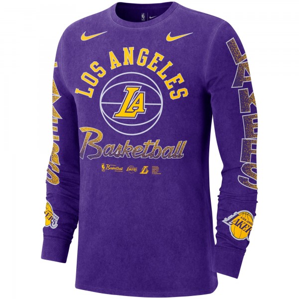 Футболка с длинным рукавом Los Angeles Lakers Nike Courtside Retro Elevated - Purple