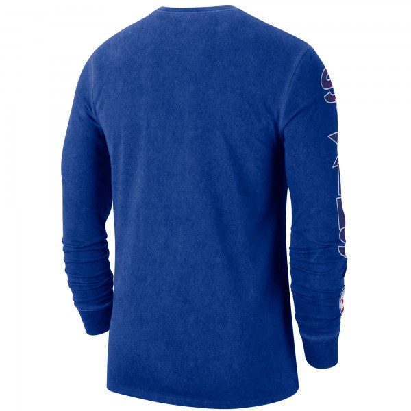 Футболка с длинным рукавом Philadelphia 76ers Nike Courtside Retro Elevated - Royal