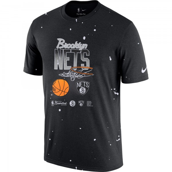 Футболка Brooklyn Nets Nike Courtside Splatter - Black