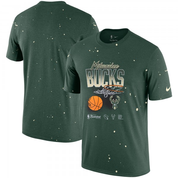 Футболка Milwaukee Bucks Nike Courtside Splatter - Hunter Green