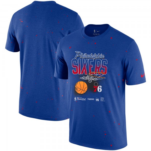 Футболка Philadelphia 76ers Nike Courtside Splatter - Royal