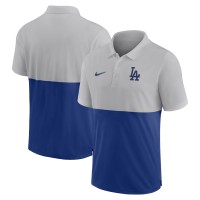 Los Angeles Dodgers Nike Silver/Royal Team Baseline Striped Performance Polo