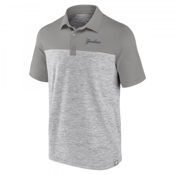 New York Yankees Fanatics Heather Gray True Classics Avid Fan Brushed Polo