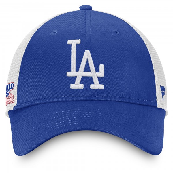 Бейсболка Los Angeles Dodgers 1981 World Series Patch Team Trucker - Royal/White