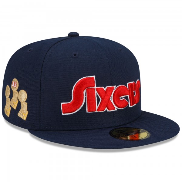 Бейсболка Philadelphia 76ers New Era 2021/22 City Edition Alternate 59FIFTY - Navy