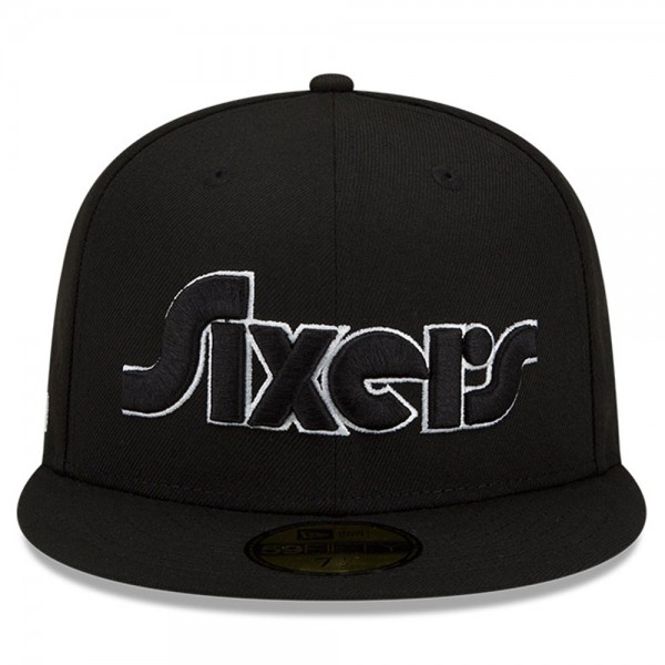 Бейсболка Philadelphia 76ers New Era 2021/22 City Edition Official 59FIFTY - Black/White