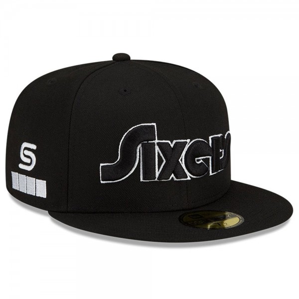 Бейсболка Philadelphia 76ers New Era 2021/22 City Edition Official 59FIFTY - Black/White