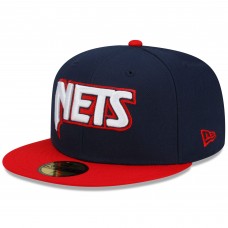 Бейсболка Brooklyn Nets New Era 2021/22 City Edition City Edition Official 59FIFTY - Navy/Red