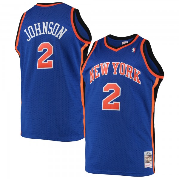 Игровая джерси Larry Johnson New York Knicks Mitchell &amp; Ness 1998/99 Big &amp; Tall Hardwood Classics Swingman - Blue