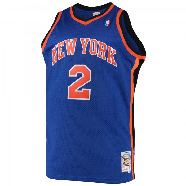 Игровая джерси Larry Johnson New York Knicks Mitchell &amp; Ness 1998/99 Big &amp; Tall Hardwood Classics Swingman - Blue