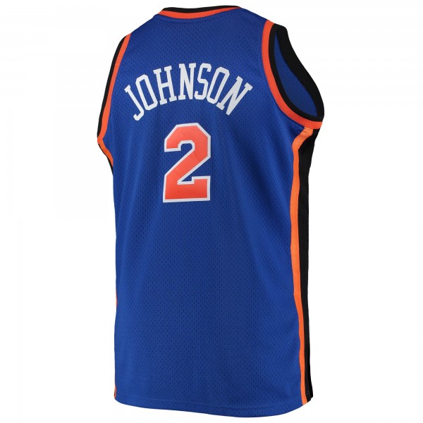 Игровая джерси Larry Johnson New York Knicks Mitchell &amp; Ness 1998/99 Big &amp; Tall Hardwood Classics Swingman - Blue