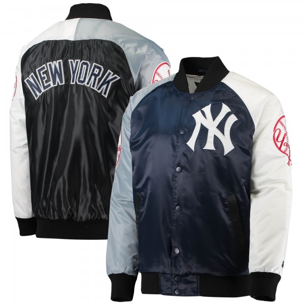 Куртка на кнопках New York Yankees Starter Varsity Tri-Color Satin Raglan - Navy/Gray