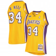 Джерси Shaquille ONeal Los Angeles Lakers Mitchell & Ness 2000 NBA Finals Hardwood Classics Authentic - Gold